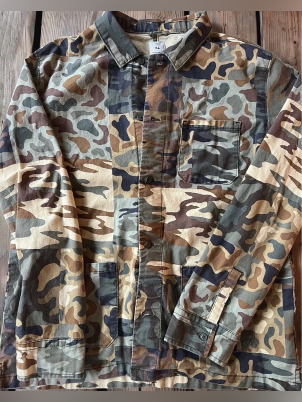 free assembly camouflage chore jacket boys sz xxl 18